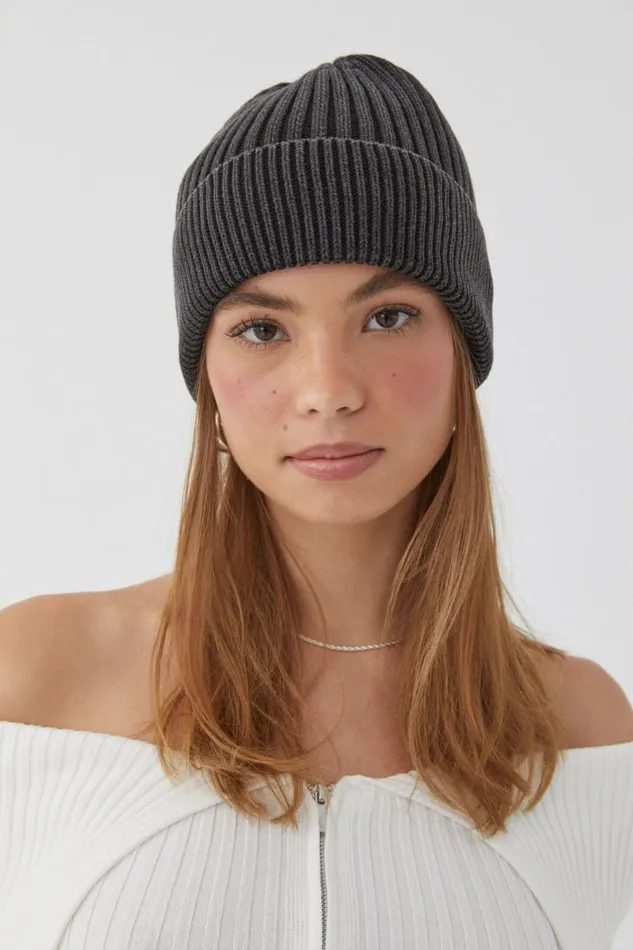 Accessories Supr Accessories Rosie Rib Beanie Washed Charcoal