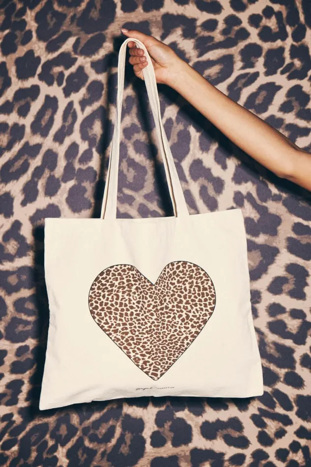 Accessories Supr Accessories Square Foundation Tote Bag Leopard Heart