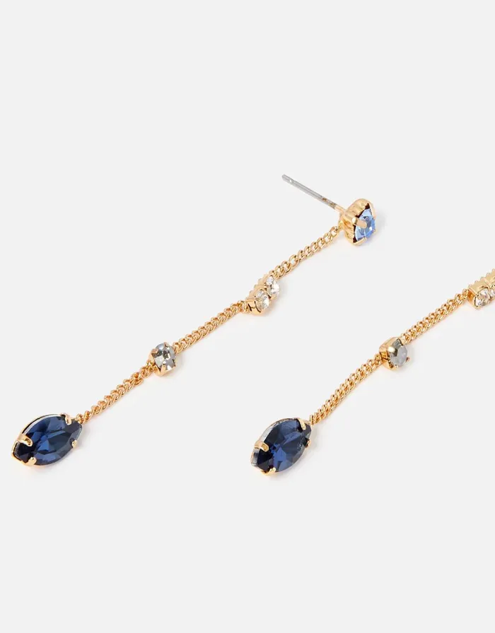 Accessorize Blue Harvest Sparkle Chain Drop Earrings Women Earrings