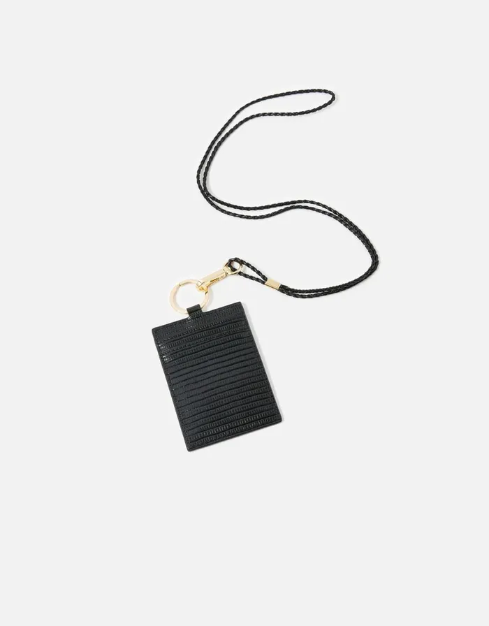 Accessorize Cardholder Lanyard Black Black Women Vegan Bags Backpacks and Purses