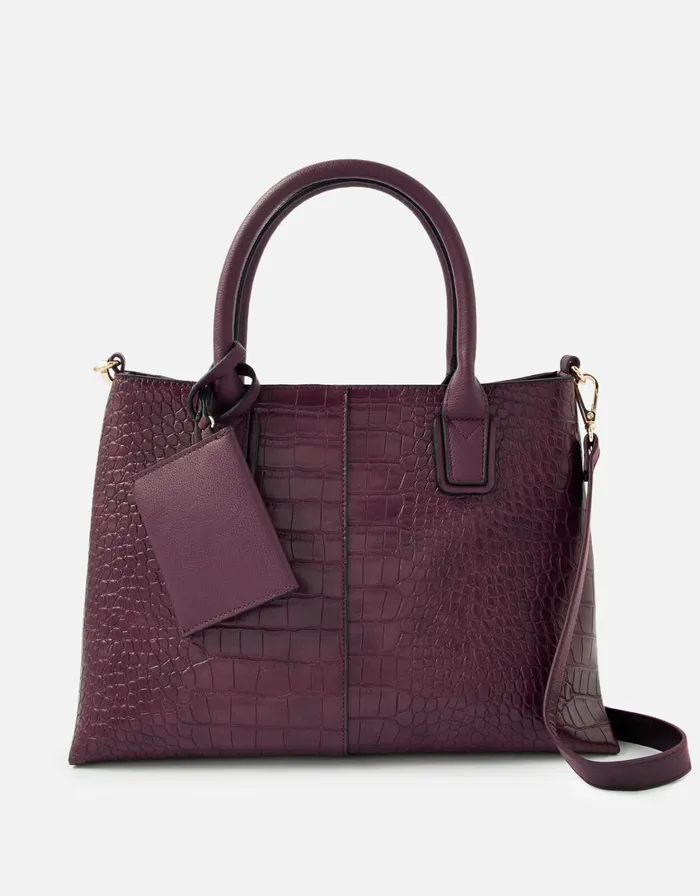 Accessorize Caroline Handheld Bag Red Burgundy Women Top Handle Bags