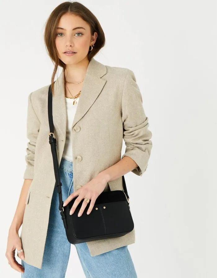 Accessorize Charlotte CrossBody Bag Black Women Vegan Bags Backpacks and Purses