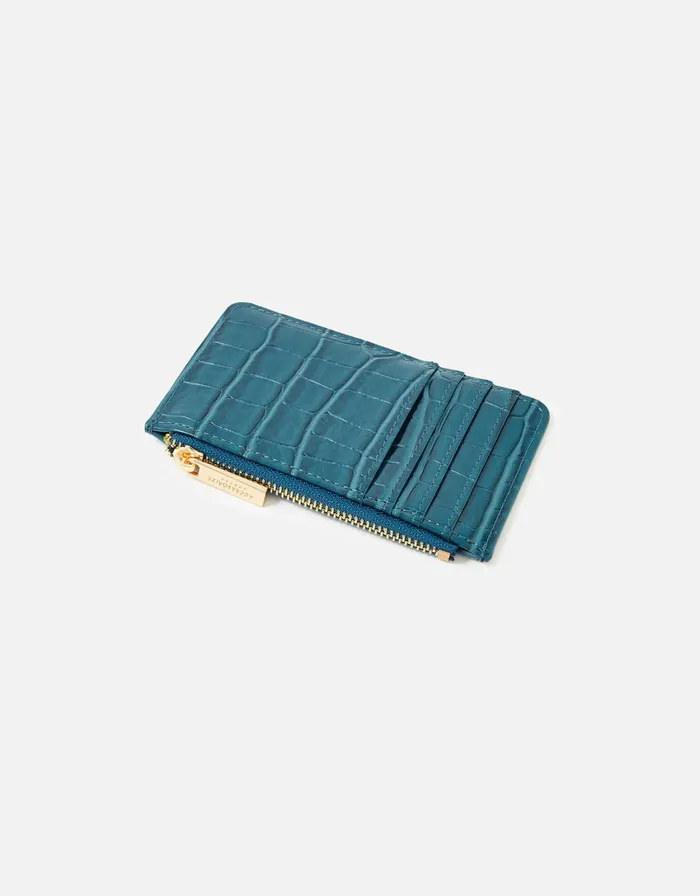 Accessorize Croc Card Holder Blue Blue Women Vegan Bags Backpacks and Purses