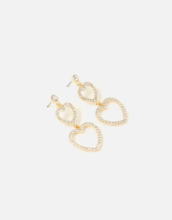 Accessorize Crystal Heart Statement Earrings Women Earrings