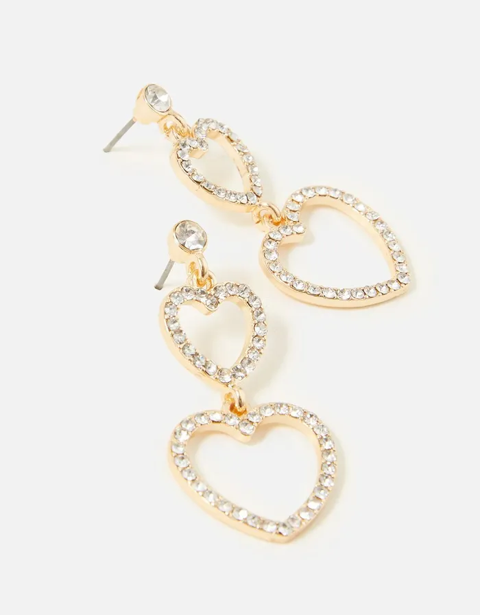 Accessorize Crystal Heart Statement Earrings Women Earrings