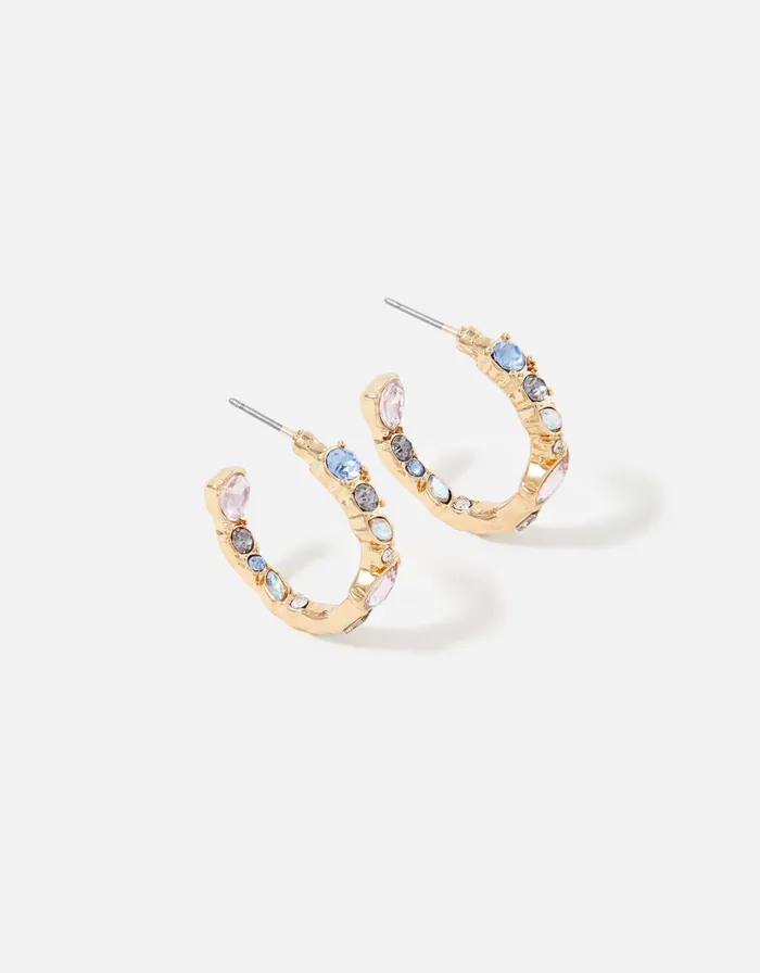 Accessorize Eclectic Pastel Stone Hoops Women Earrings