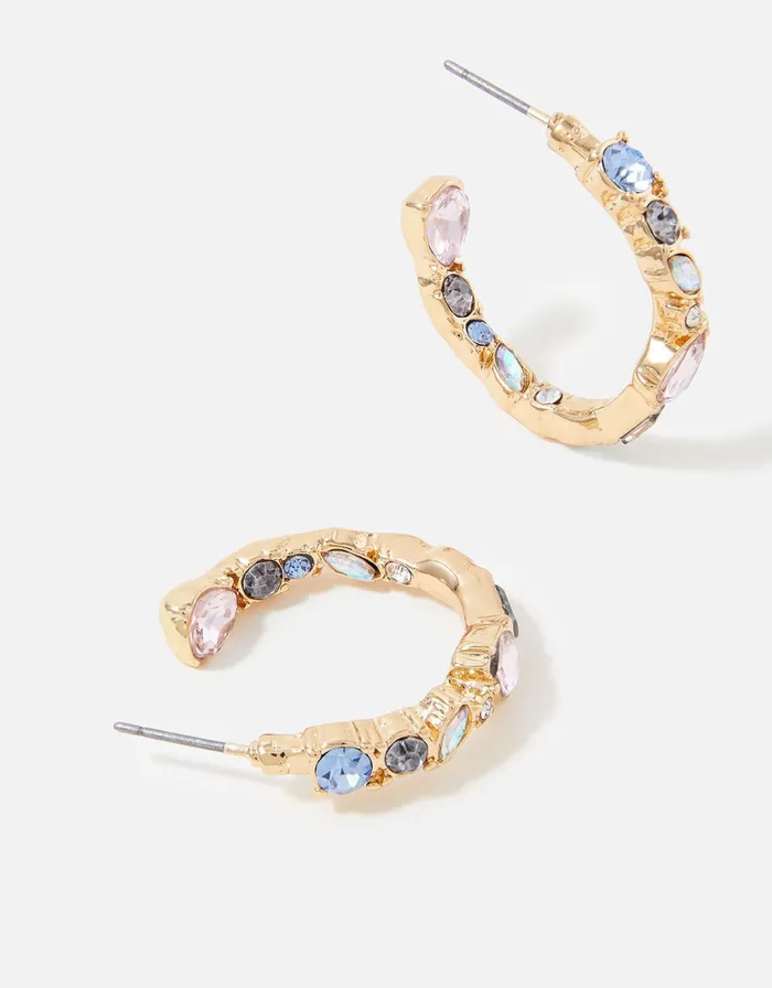 Accessorize Eclectic Pastel Stone Hoops Women Earrings