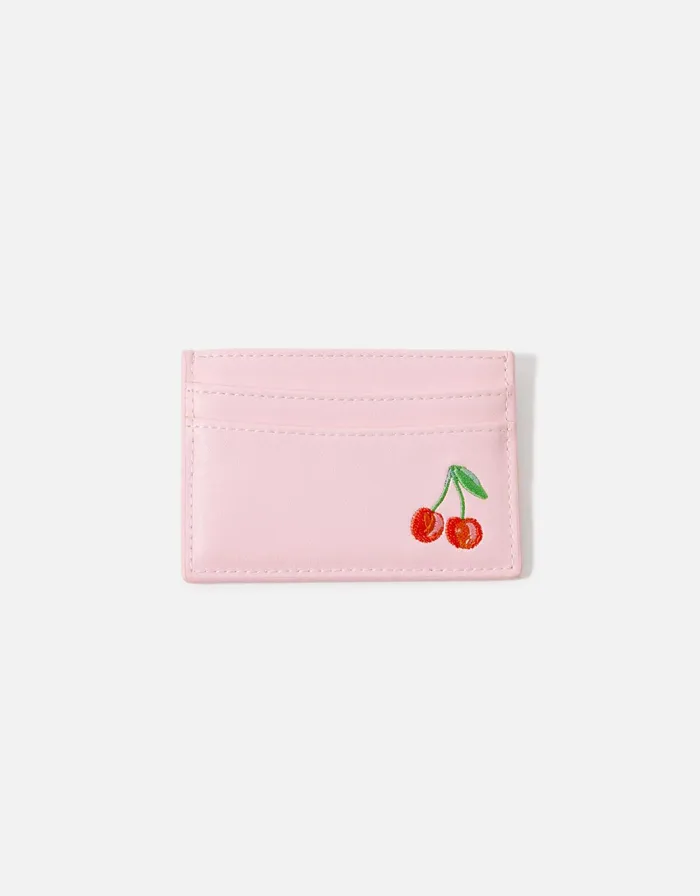 Accessorize Embroidered Cherry Cardholder Women Vegan Bags Backpacks and Purses