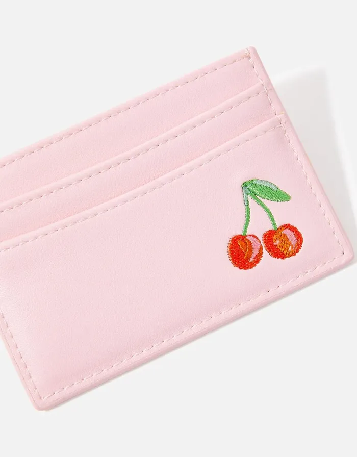 Accessorize Embroidered Cherry Cardholder Women Vegan Bags Backpacks and Purses