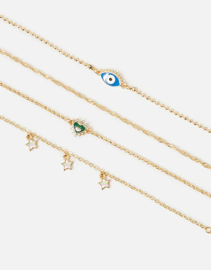 Accessorize Eye Candy Rainbow Star Bracelet Set Women Bracelets