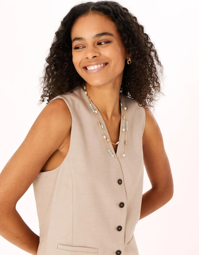 Accessorize Facet Bead Multirow Necklace Women Necklaces