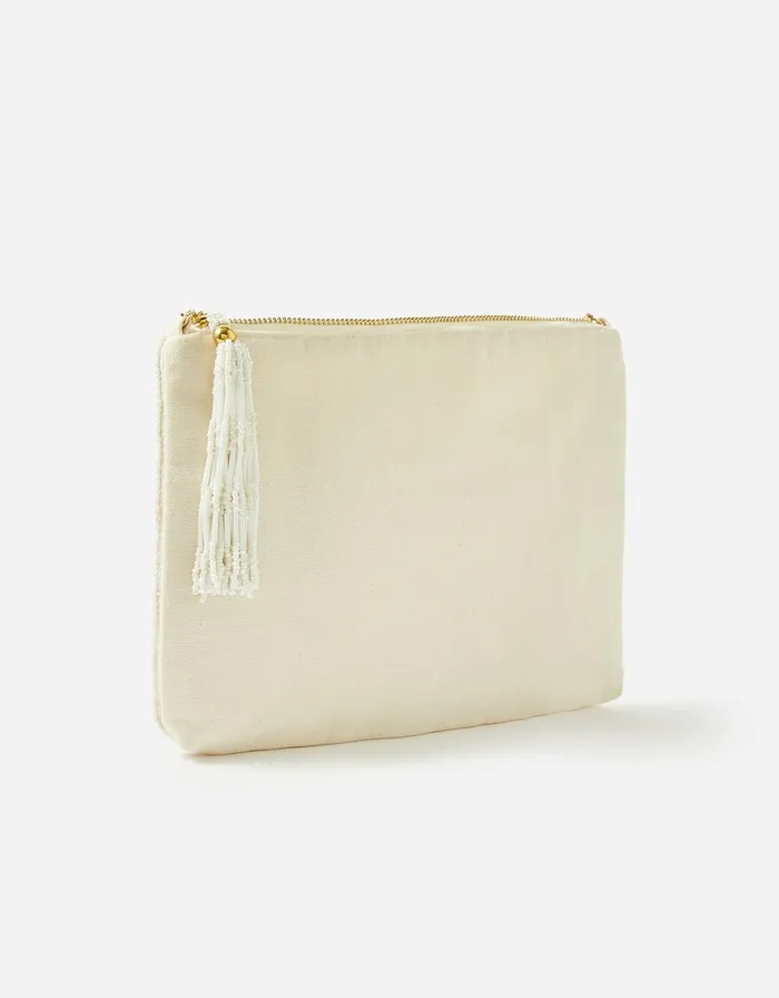 Accessorize Floral Beaded Zip Bag Women Clutch Bags