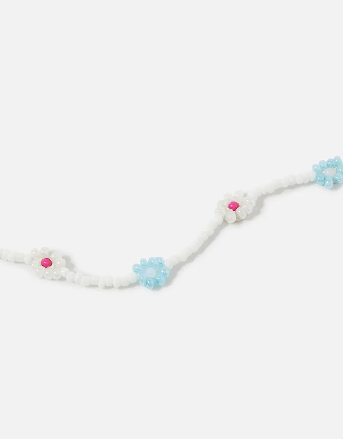 Accessorize Flower And Pearl Beaded Anklet Women Anklets
