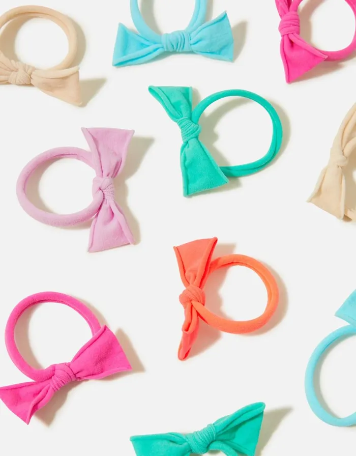 Accessorize Girls Brights Mini Tie Hairband Multipack Girls Hair Accessories
