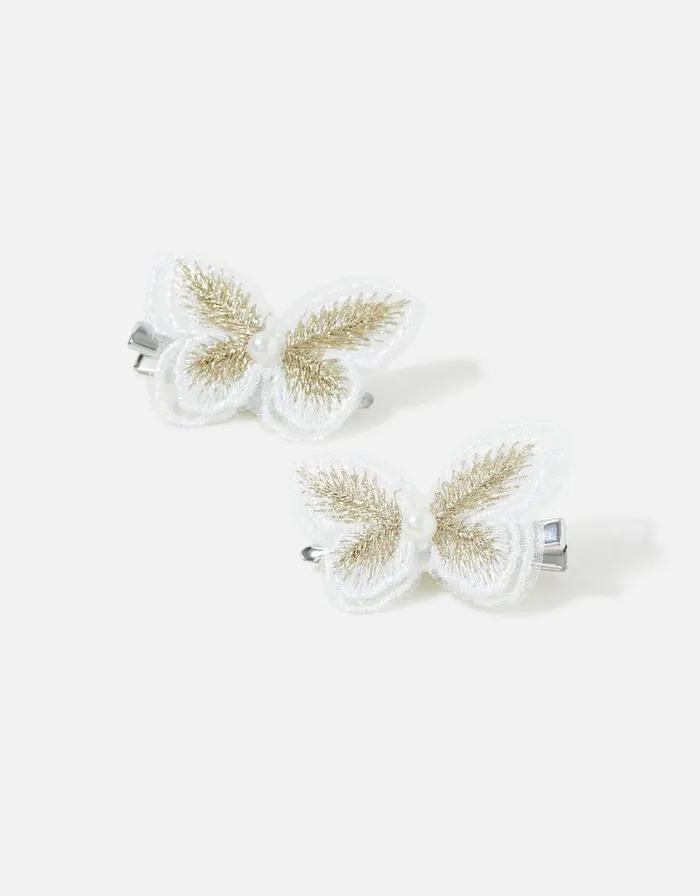 Accessorize Girls Lace Butterfly Hair Clip Twinset Girls Hair Accessories