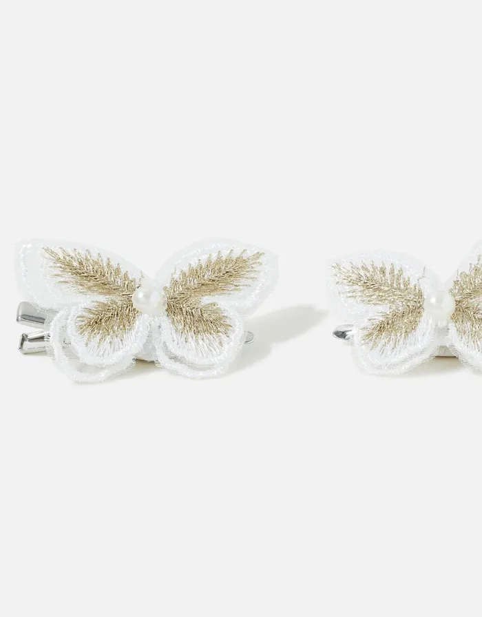 Accessorize Girls Lace Butterfly Hair Clip Twinset Girls Hair Accessories