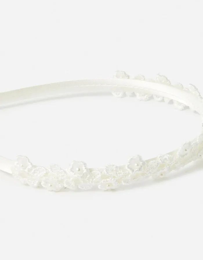 Accessorize Girls Lace Pearl Headband Girls Hair Accessories