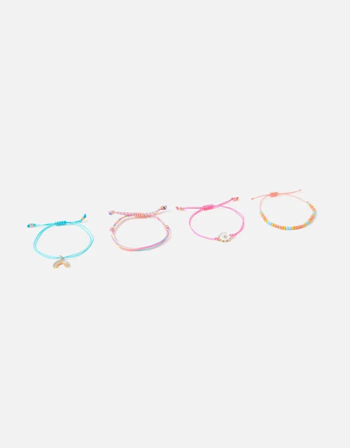 Accessorize Girls Rainbow Friendship Bracelet Multipack Girls Jewellery