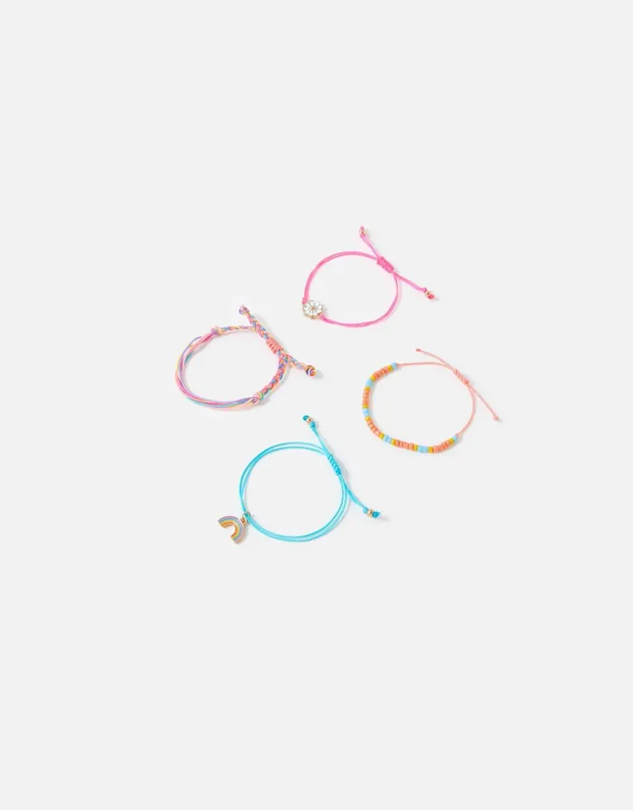Accessorize Girls Rainbow Friendship Bracelet Multipack Girls Jewellery