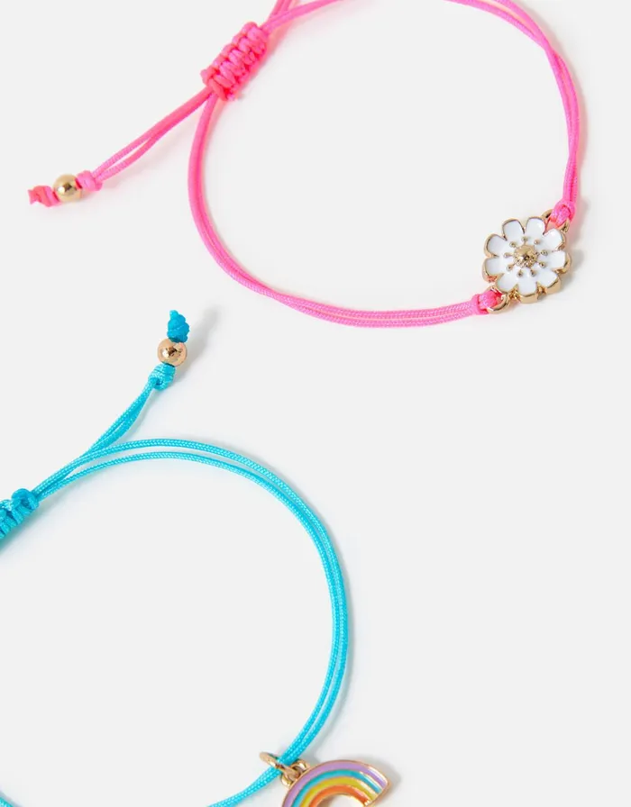 Accessorize Girls Rainbow Friendship Bracelet Multipack Girls Jewellery