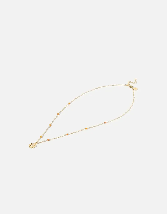 Accessorize GoldPlated Beaded Sacral Chakra Necklace Women Necklaces
