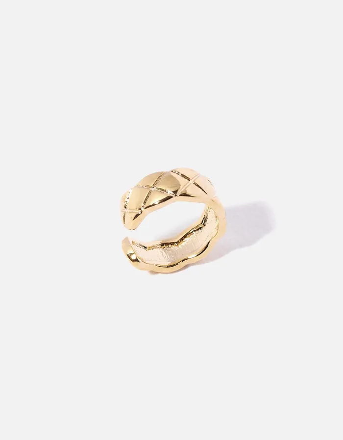 Accessorize GoldPlated Heirloom Chunky Quilted Ear Cuff Women Earrings