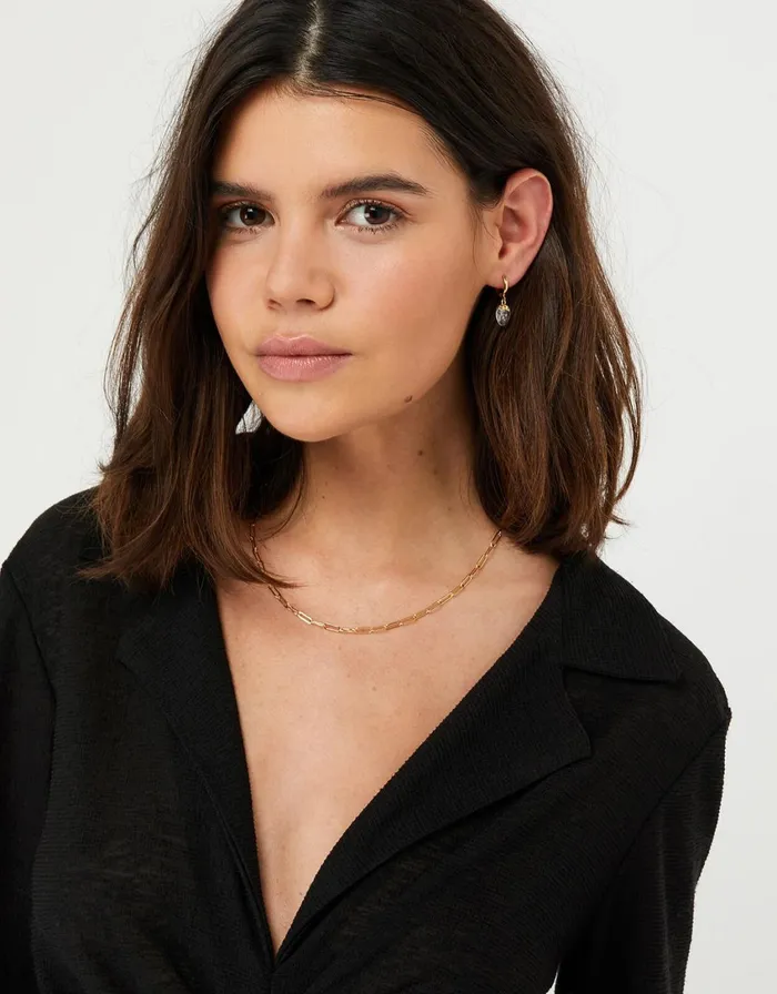 Accessorize GoldPlated Paperclip Chain Necklace Women Necklaces