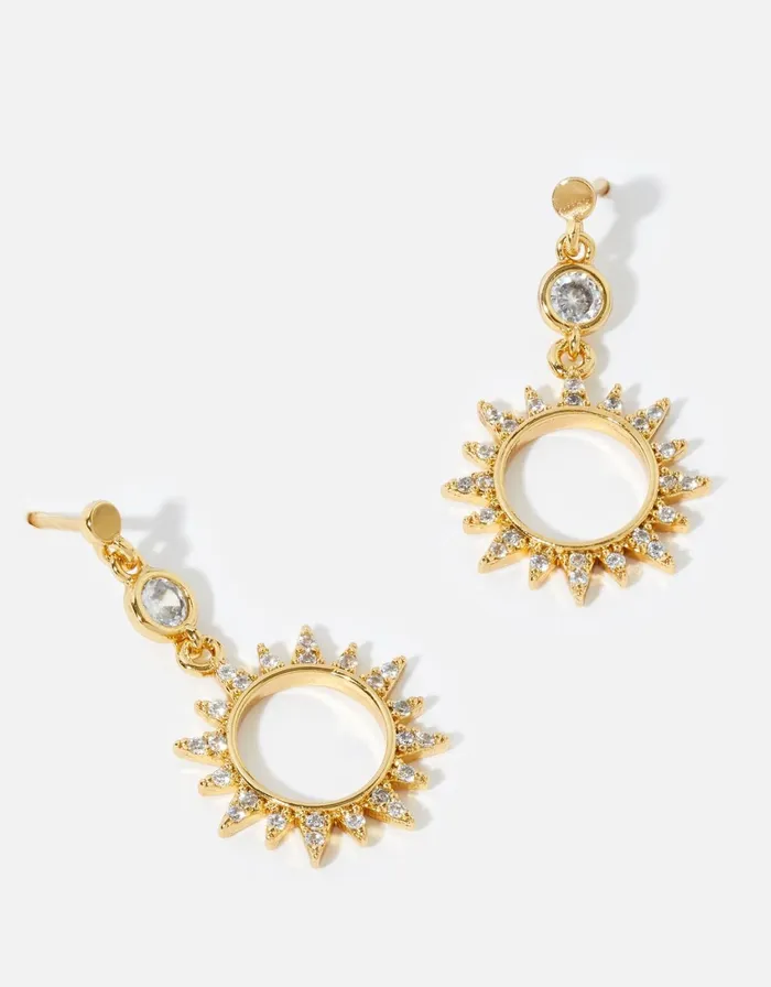 Accessorize GoldPlated Starburst Drop Earrings Women Earrings