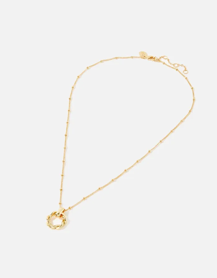 Accessorize GoldPlated Twisted Ring Necklace Women Necklaces