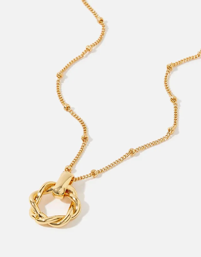 Accessorize GoldPlated Twisted Ring Necklace Women Necklaces