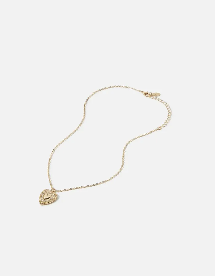 Accessorize Heart Pave Pendant Necklace Women Necklaces