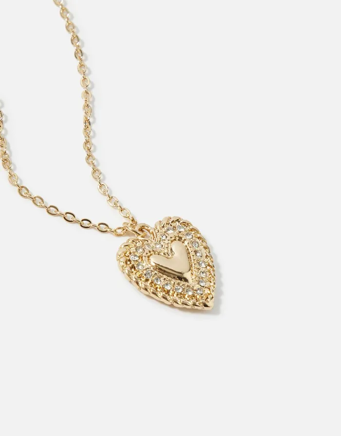 Accessorize Heart Pave Pendant Necklace Women Necklaces
