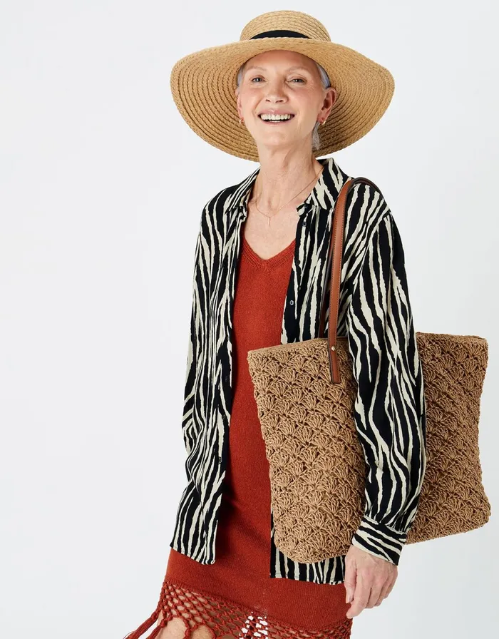 Accessorize Julie Woven Shopper Bag Women Beach Bags