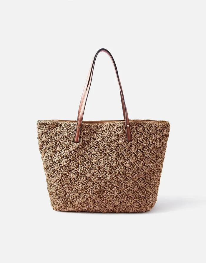 Accessorize Julie Woven Shopper Bag Women Beach Bags