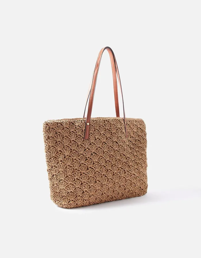 Accessorize Julie Woven Shopper Bag Women Beach Bags