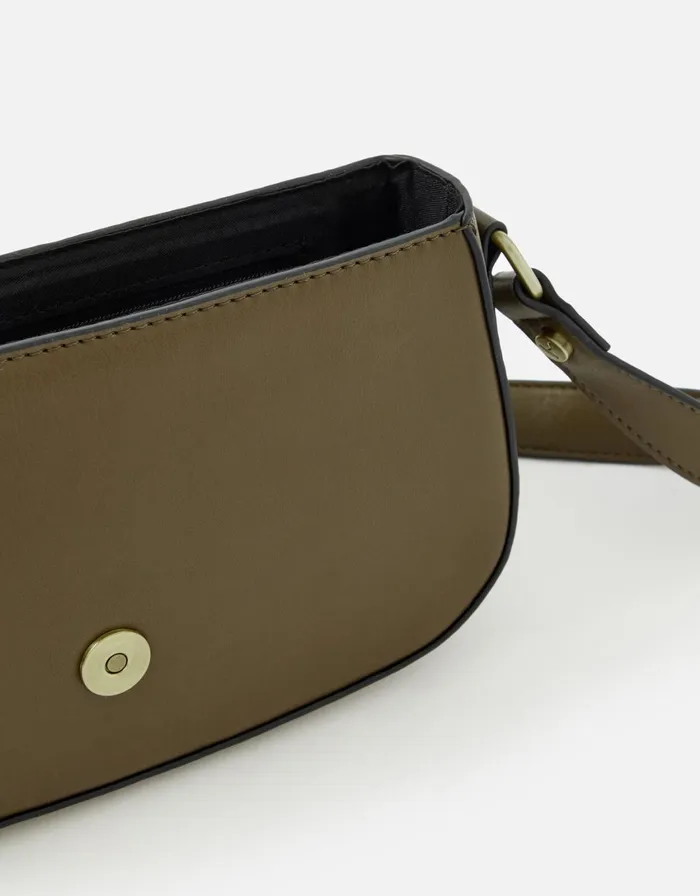Accessorize Lara Quilted Shoulder Bag Green Khaki Women Vegan Bags Backpacks and Purses
