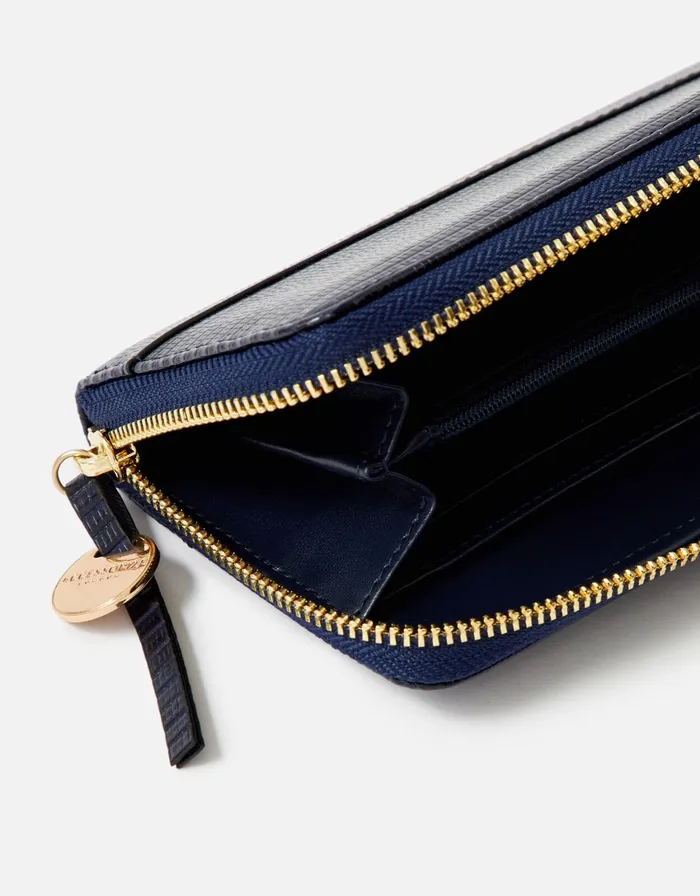 Accessorize Large Zip Around Wallet Blue Navy Women Vegan Bags Backpacks and Purses