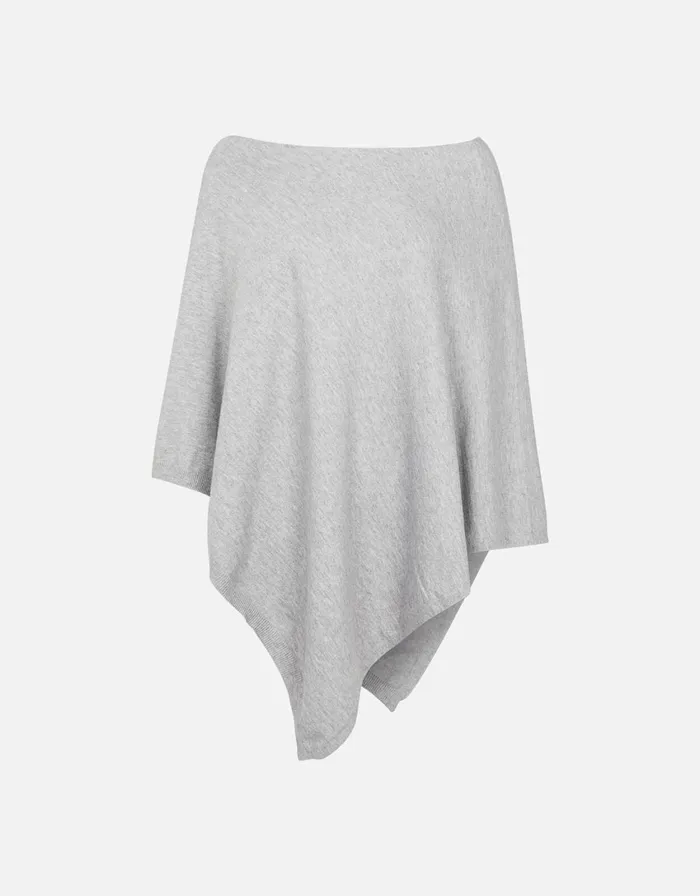 Accessorize Lightweight Knit Poncho Grey Grey Women Scarves