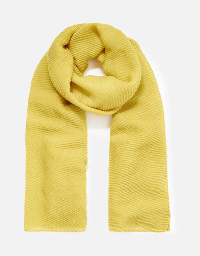 Accessorize Lightweight Pleat Scarf Yellow Yellow Women Scarves