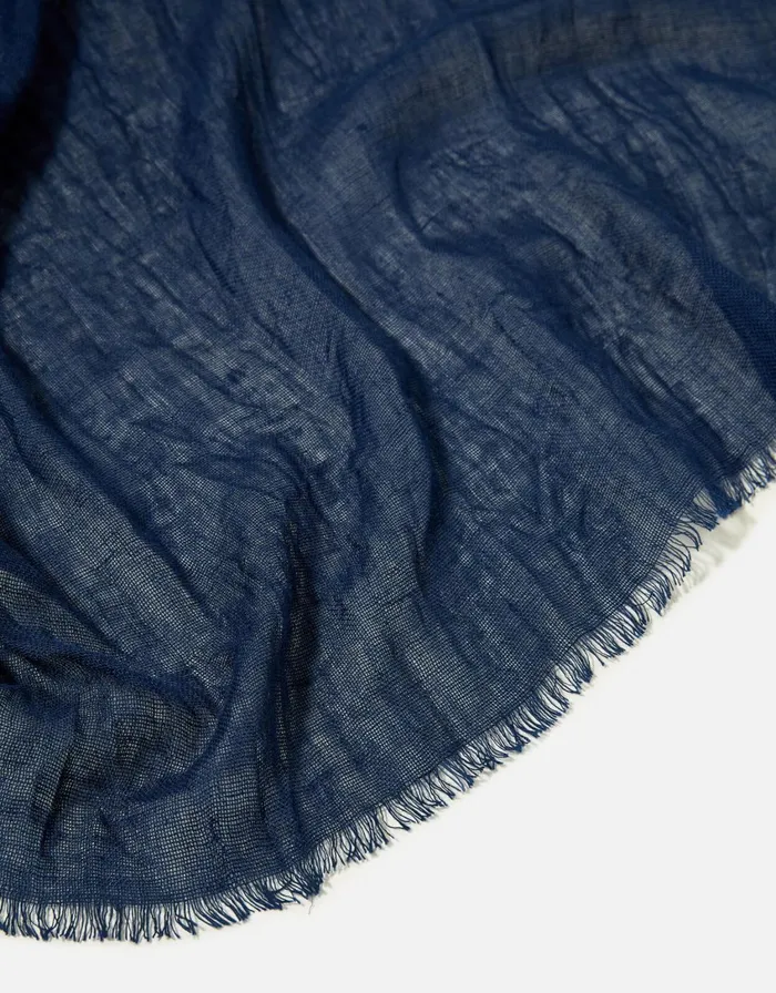Accessorize Lightweight Scarf In Linen Blend Blue Navy Women Scarves