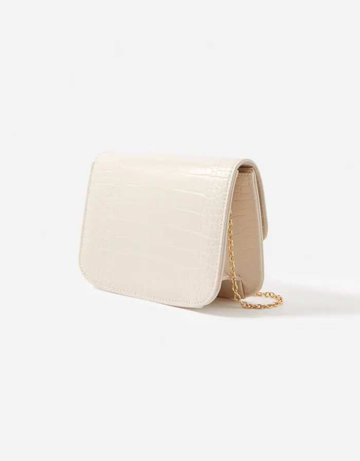 Accessorize Lock Detail Chain Bag Cream Cream Women Vegan Bags Backpacks and Purses