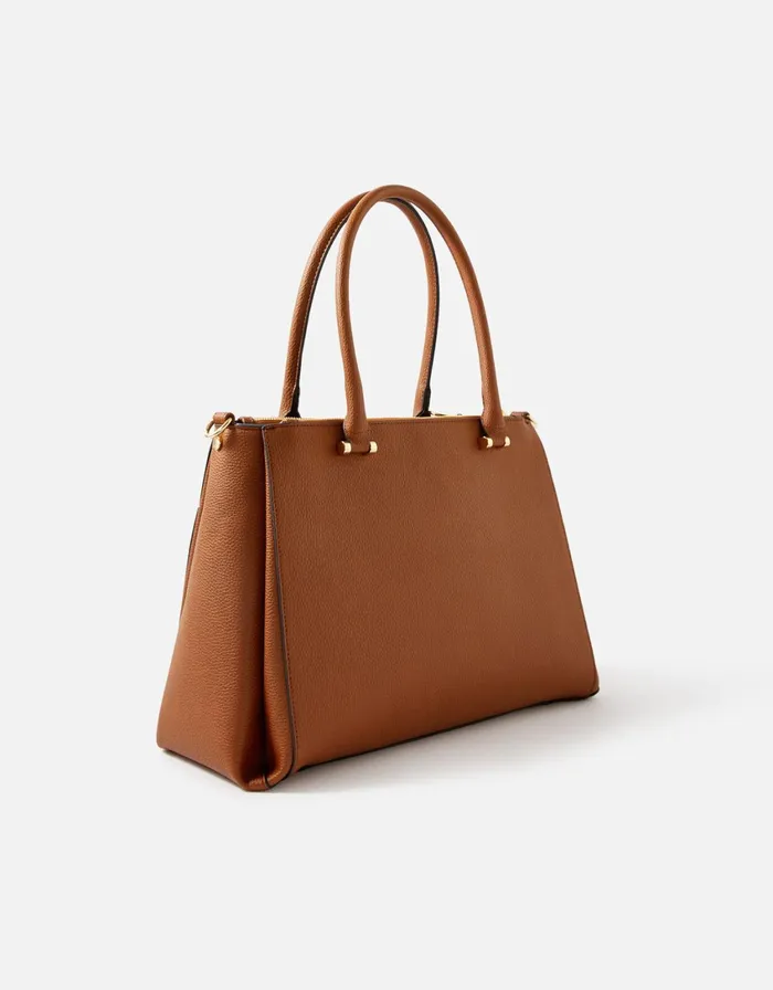 Accessorize Mariah Work Tote Bag Tan Tan Women Shoulder Bags