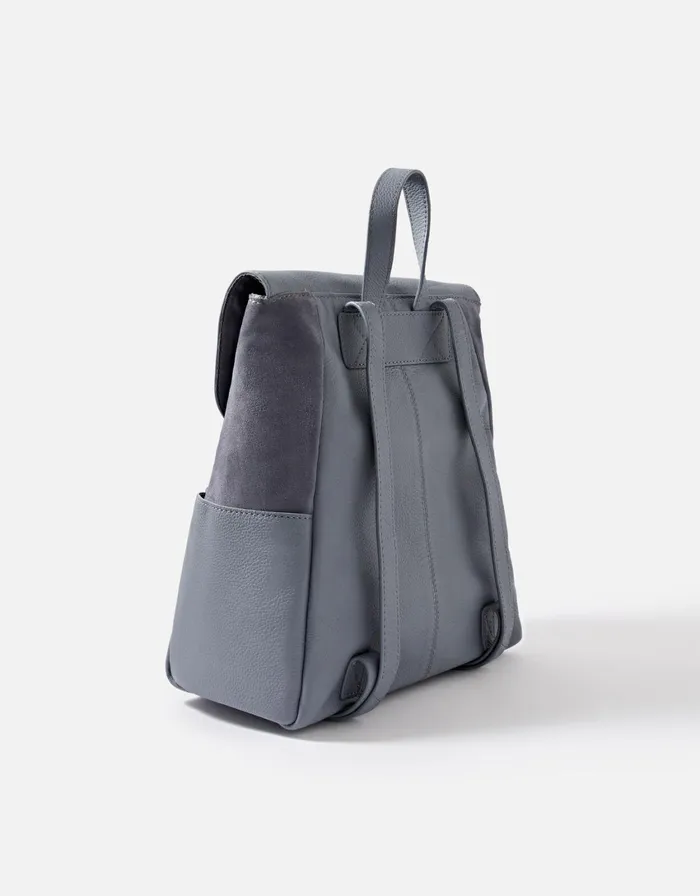 Accessorize Melody Leather Backpack Blue Blue Women Leather Bags