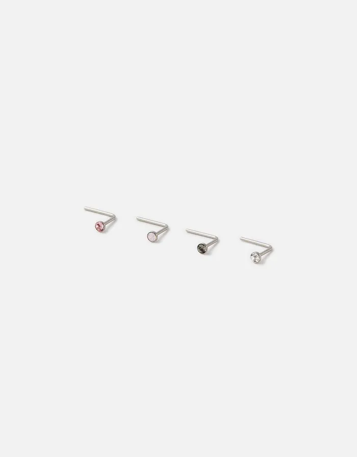 Accessorize Nose Stud Set With Swarovski Crystals Women Body Jewellery