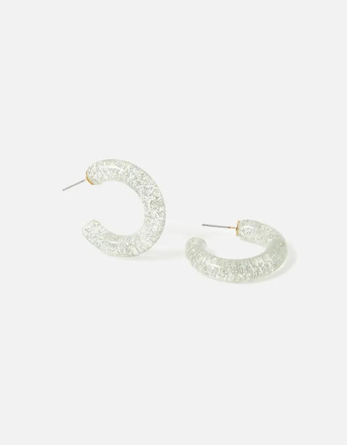 Accessorize Pastel Pop Resin Glitter Hoop Earrings Women Earrings
