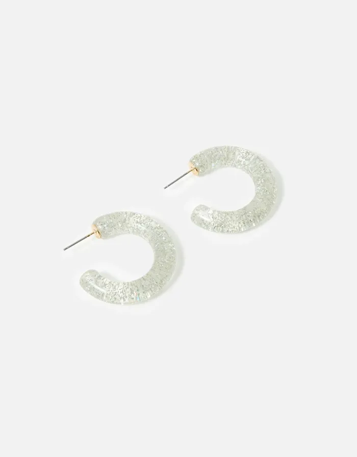 Accessorize Pastel Pop Resin Glitter Hoop Earrings Women Earrings
