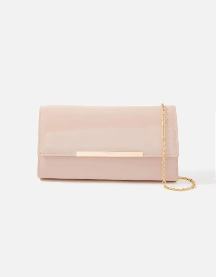 Accessorize Patent Clutch Bag Nude Nude Women Vegan Bags Backpacks and Purses