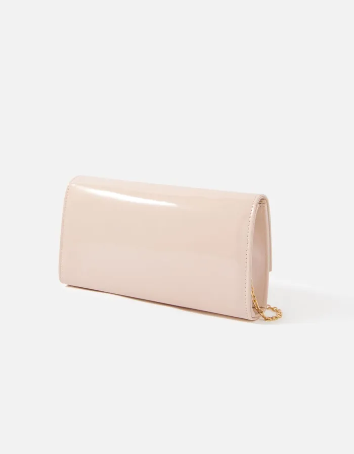 Accessorize Patent Clutch Bag Nude Nude Women Vegan Bags Backpacks and Purses