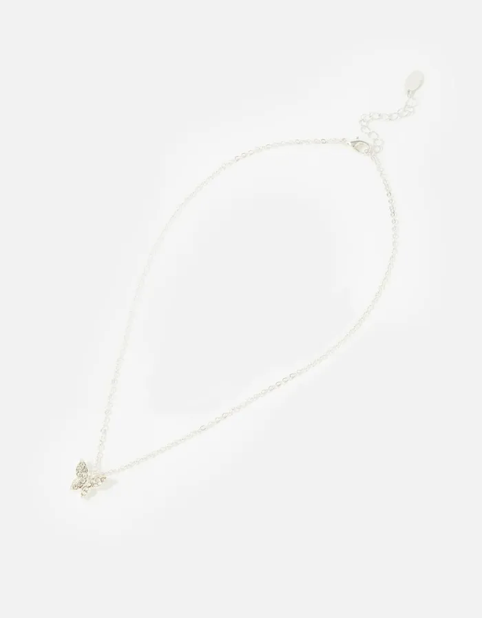 Accessorize Pave Butterfly Pendant Necklace Women Necklaces