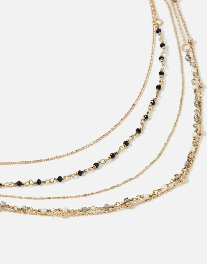 Accessorize Pearl And Beads Layered Necklace Women Necklaces
